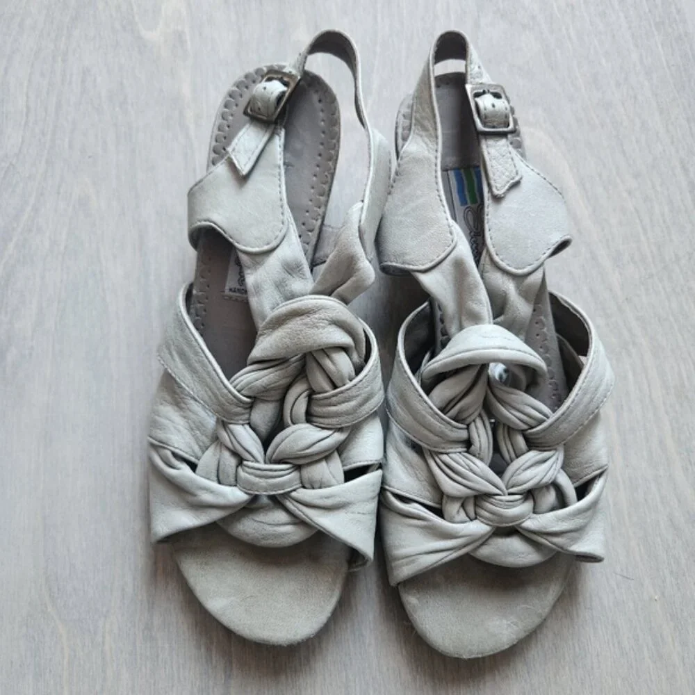 Vintage sz 6 Arnold Churgin real‎ leather twist sandals guc